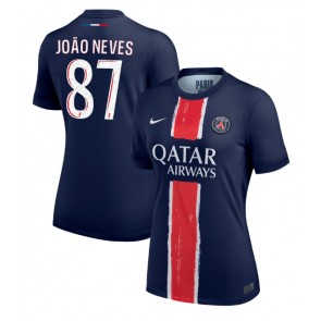 Paris Saint-Germain Joao Neves #87 Hjemmebanetrøje Dame 2024-25 Kort ærmer